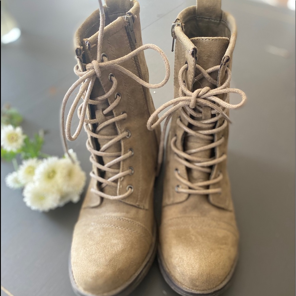 Faux suede boots